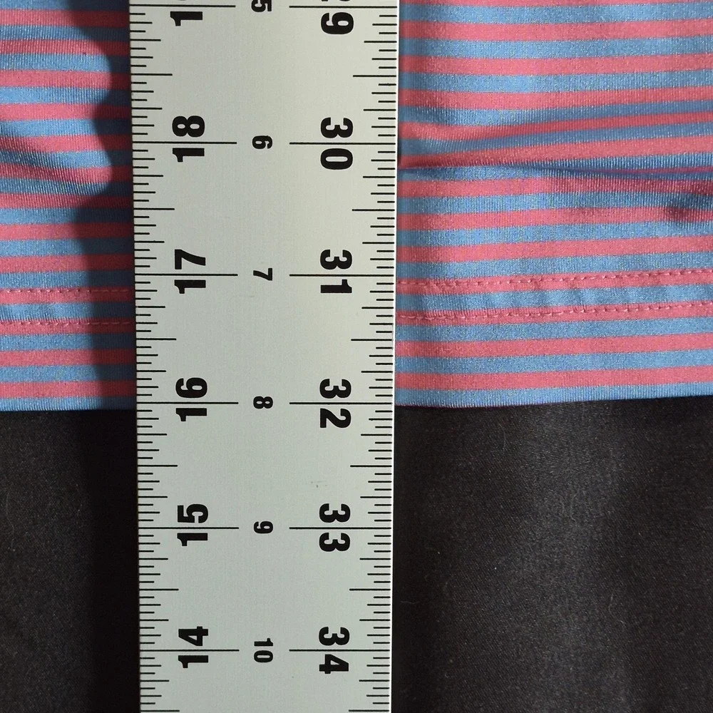 Vineyard Vines Performance Polo Short Sleeve Shirt XL Blue Pink Stripes Whale